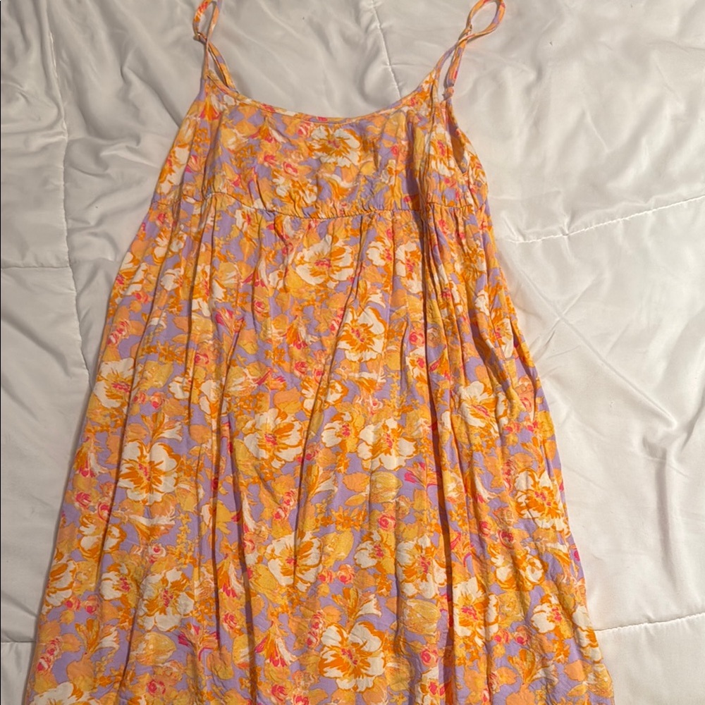 Floral Sundress in Orange and Purple